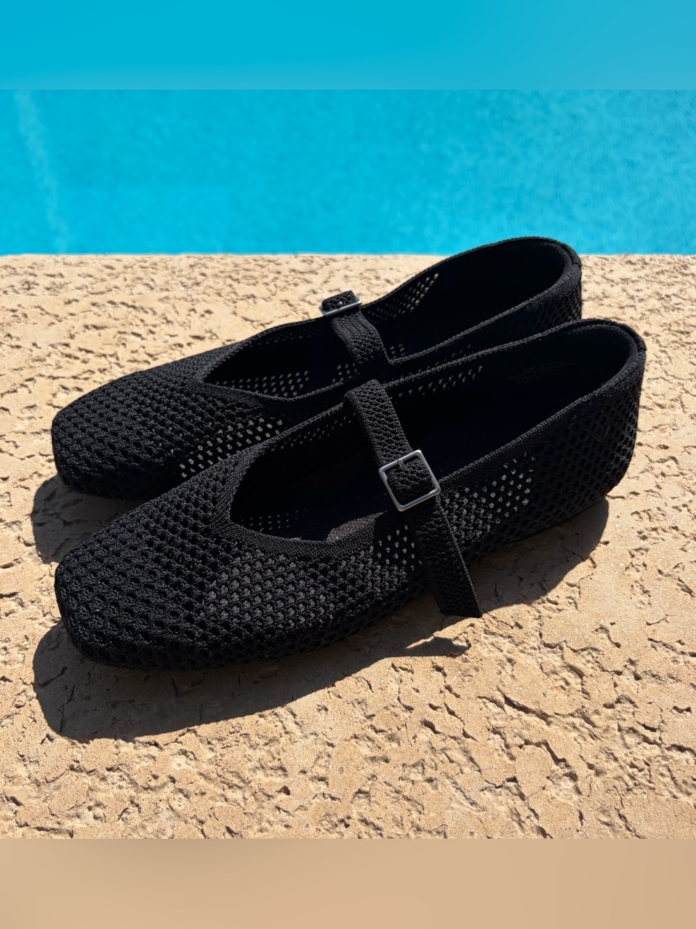 Vivía Margot Mary Jane Black Mesh Flats Size 10 - Picture 6 of 7